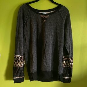 Maurices Black Sweatshirt With Small Sequins Size L